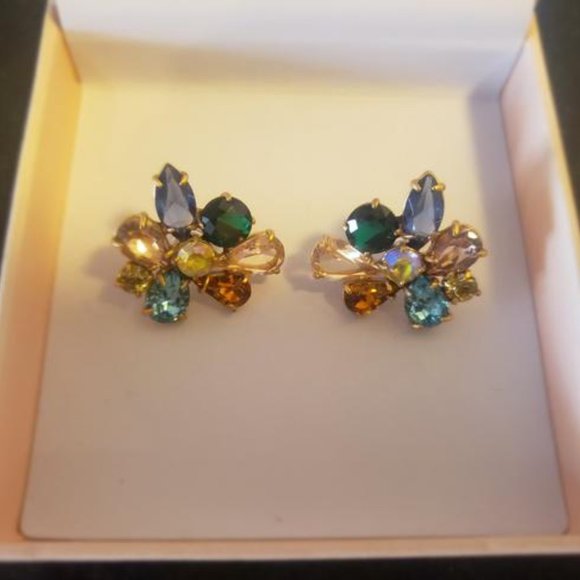 J.Crew Rainbow Crystal Cluster Earrings - Picture 5 of 8